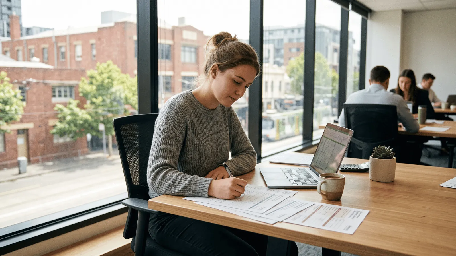 Starting Work in Australia New employee filling out tax forms in Australia