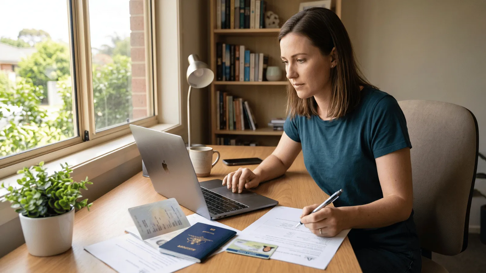 Person preparing documents for TFN application in an Australian study