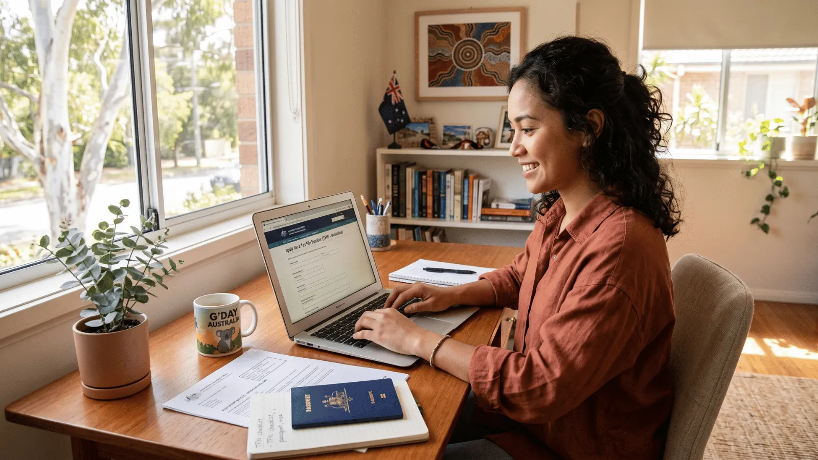 Visa holder in Australia applying for TFN online.